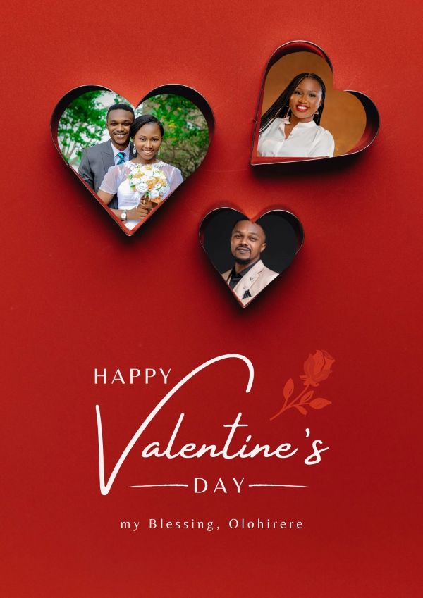 Red and White Simple Happy Valentine's Day Flyer